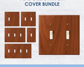 5 Toggle Cover Plate Template, svg, Bundle, Light Switch Plate Blank Cover, Laser Cut File, Cricut, Instant Download