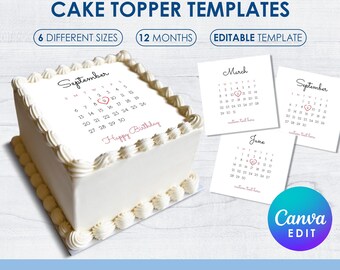 Burn Away Cake Topper Calendar Template: Custom Birthday (Digital Download)
