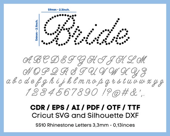 Rhinestone Letters Pattern, Full Alphabet, cursive wedding font, 10ss, BUNDLE, Cricut, svg, instant download