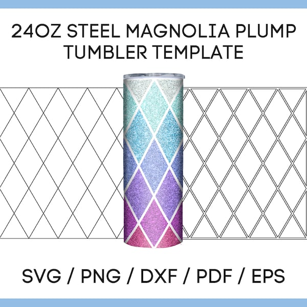 Argyle, 24oz Steel Magnolia Plump, tumbler tape template, Burst Tumbler SVG, Diamond Pattern, Full Wrap, Instant Download