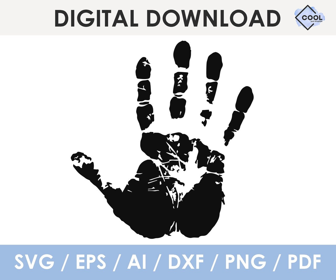 Handprint SVG Handprint Clip Art Svg Png Dxf for Cricut Etsy UK