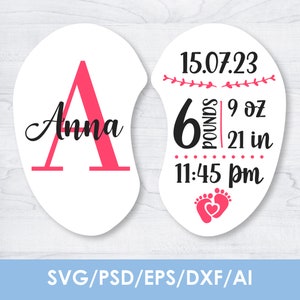 editable Template for Baby Birth Stats svg, DIY, gift for newborn svg, custom, blank template, Boy & Girl, laser cit files, Instant Download