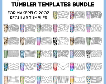 May include: 101 seamless burst tumbler templates for a 20 oz regular tumbler. The templates are in black and white and feature a variety of patterns, including geometric, floral, and animal prints. Digital download only.