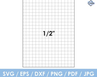 1/2 Inch Graph Grid Paper: Cross Stitch Printable (Digital Download)