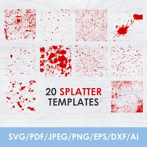 Blood Splatter svg, Bundle, Blood Splash, pdf, png, crime svg, halloween svg, paint splatter svg, paint splash svg, Vector, Clipart