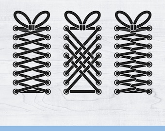 Shoelace SVG Bundle: High Top Shoe Laces Clipart (Instant Download)