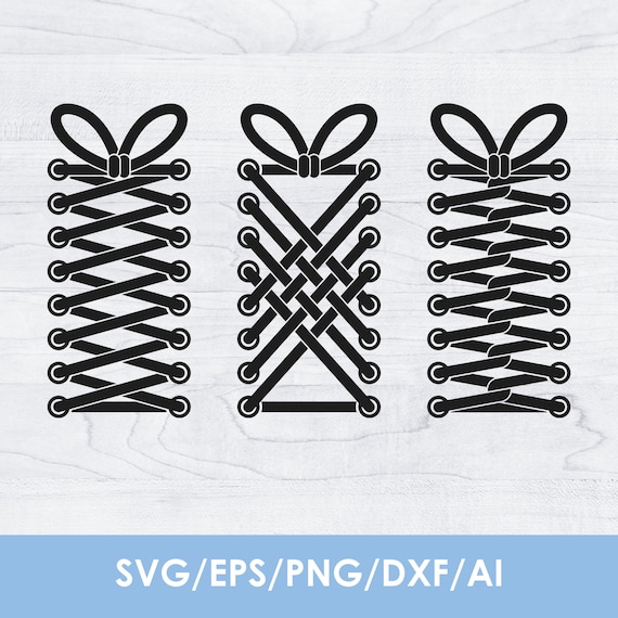 Shoelace SVG Bundle: High Top Shoe Laces Clipart (Instant Download)