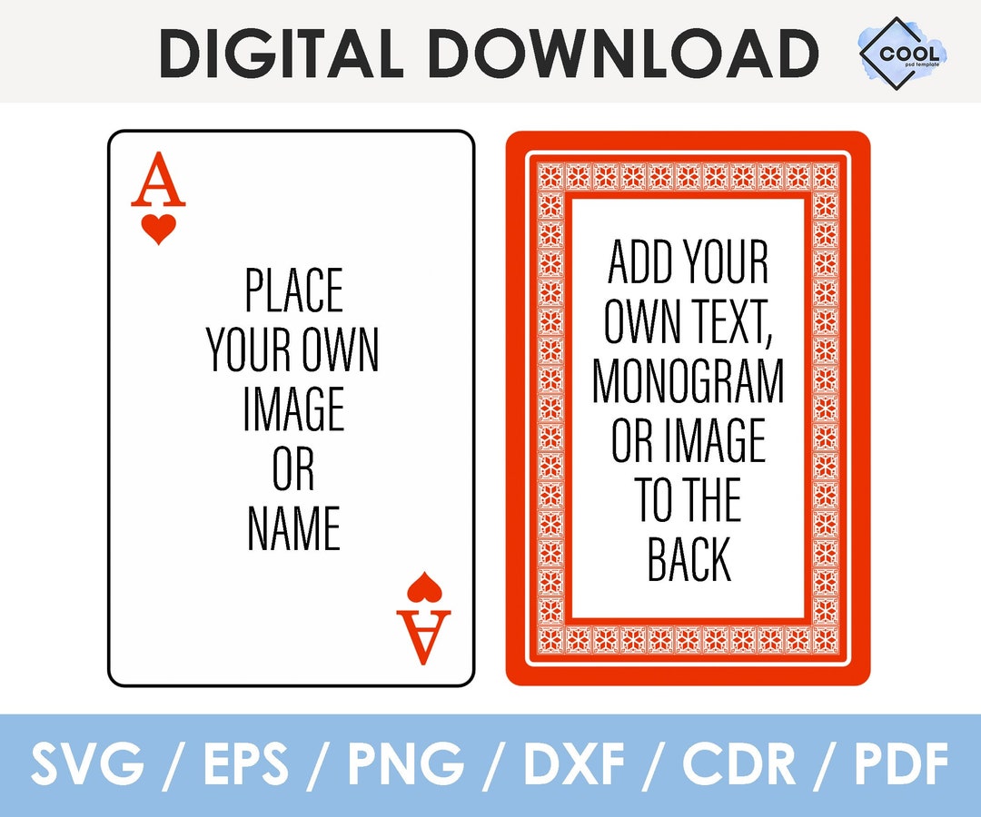 Editable Playing Cards Template With Blank Middle, Svg, Png, Cricut Editable Playing Cards Template With Blank Middle, Svg, Png, Cricut