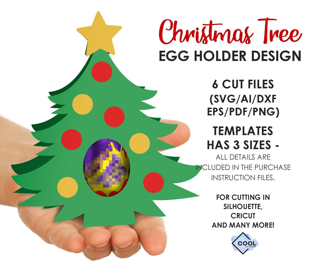 Christmas Chocolate Egg Stand Svg File, Egg Holder Design, Christmas ...