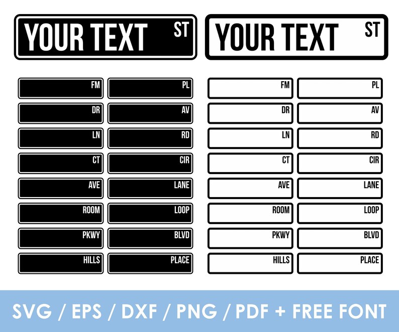 Editable Street Sign Svg, Dxf, Png, Instant Download - Etsy