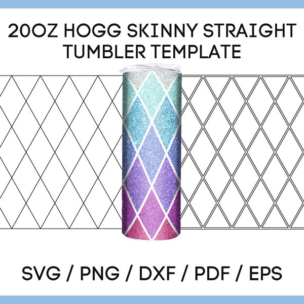 Argyle, 20oz Hogg Skinny Straight tumbler tape template, Burst Tumbler SVG, Diamond Pattern, Full Wrap, Instant Download