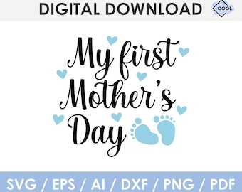 Happy First Mothers Day Svg Cricut Silhouette Glowforge | Etsy