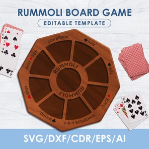 Rummoli Game Board Cut File: SVG DXF CDR (Digital Download)