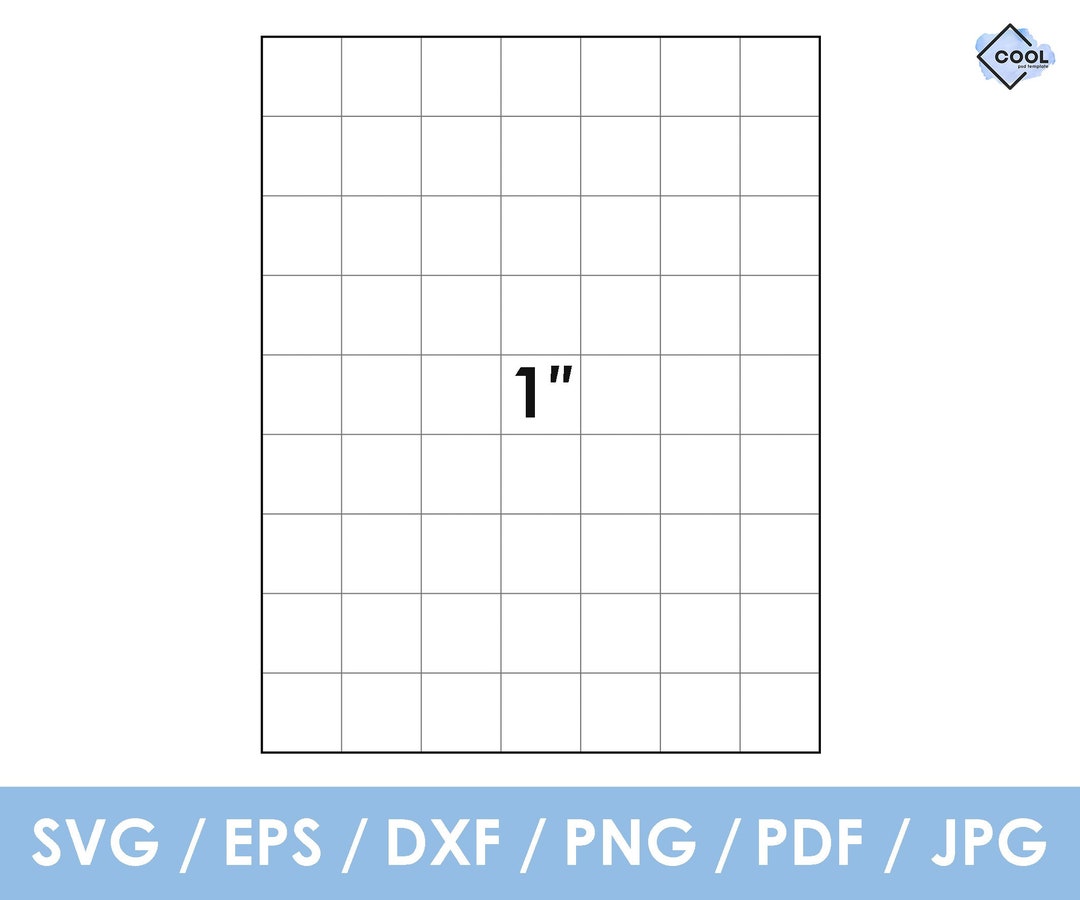 1 Inches, Graph Grid Cross Stitch Paper, Pdf, Svg, Png, Printable, Instant Download Etsy