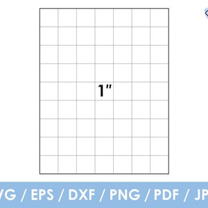 1 inches, Graph Grid Cross Stitch Paper, pdf, svg, png, printable, Instant Download