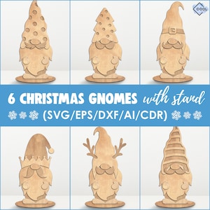 Christmas Gnomes BUNDLE with stands, laser cut file, cdr, Glowforge, Cricut, Silhouette, NSTANT DOWNLOAD