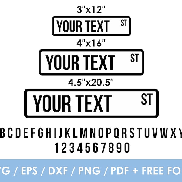 Editable Street Sign svg, dxf, png, instant download