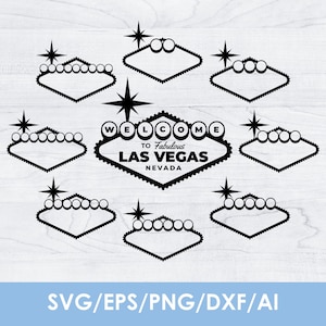 Las Vegas sign svg, BUNDLE, blank template, cut file, png, transparent, vector, clipart, Cricut, instant download, Commercial Use