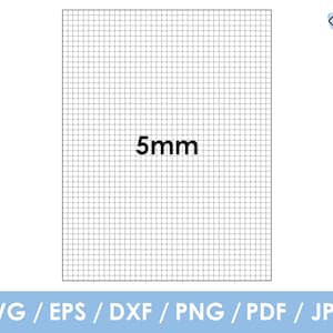 5 mm Graph Grid Cross Stitch Paper, pdf, svg, png, printable, Instant Download