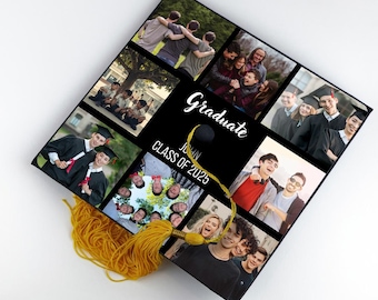 Custom Photo Collage Graduation Cap Topper Template (Digital Download)