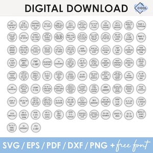 99 Date Night Activity Tokens svg, BUNDLE, Valentine's Day Bucket List Tokens, laser cut files, Cricut, Glowforge, Instant Download