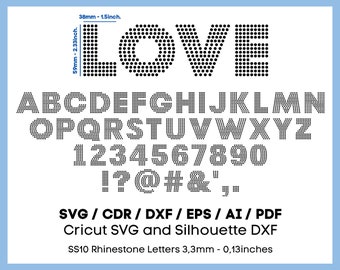 Rhinestone Square Letters & Numbers, Full Alphabet, classic, 6ss, 10ss, 16ss, 20ss, BUNDLE, Cricut, Silhouette, svg, instant download
