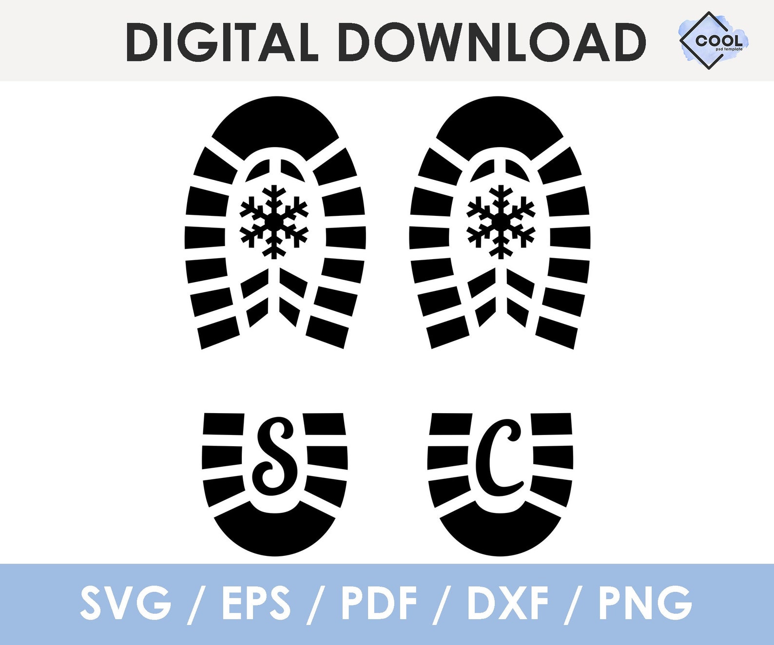 Santa Footprint Svg | Etsy