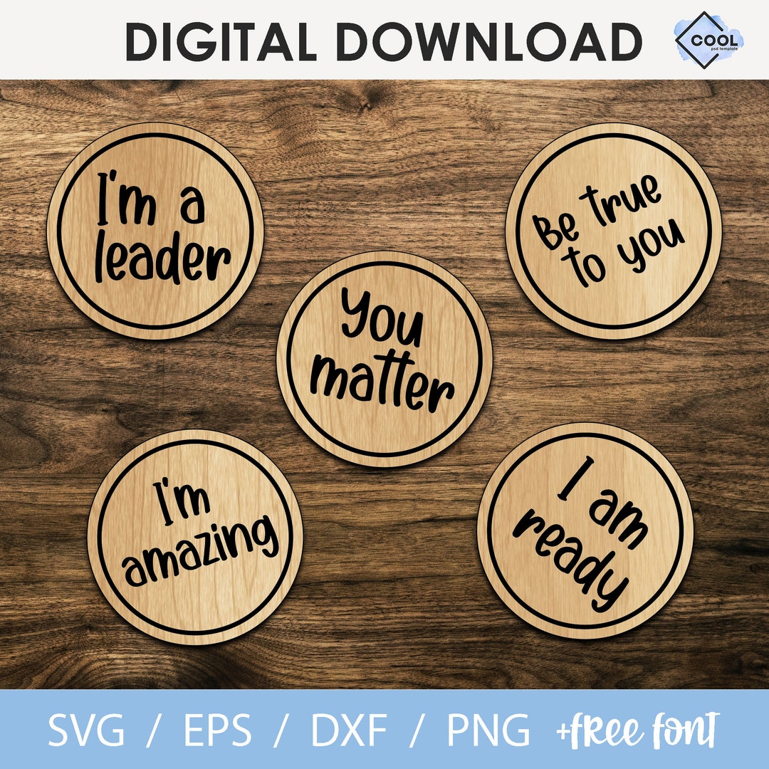 Affirmation Tokens SVG Bundle: Laser Cut Files (instant Download) - Etsy