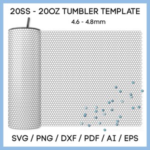 SS20 for 20oz Tumbler Rhinestone Tumbler Blank Template - Etsy
