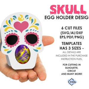 chocolate egg holder design, halloween crafts, DIY, favors, for kids, for guests, skull, Day of the Dead, INSTANT DOWNLOAD