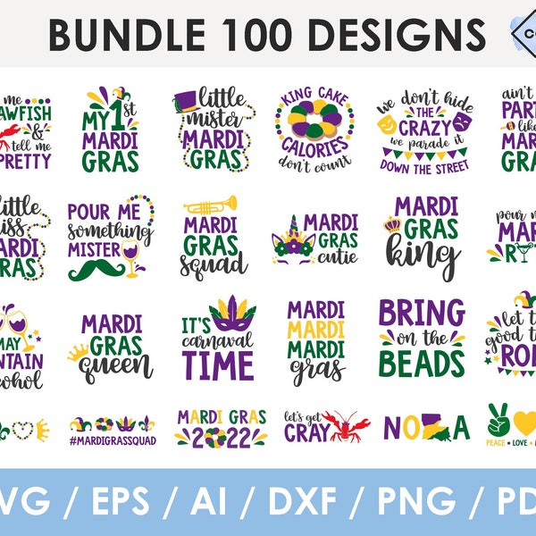 100 mardi gras svg bundle, 2023, mardi gras little girls svg, png, Cricut | Glowforge | Silhouette, instant download