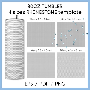 Rhinestone template for 30oz tumbler, 10ss, 12ss, 16ss, 20ss, BUNDLE, Cricut, Silhouette, eps, png, instant download