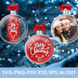 5 sizes, DIY, Floating Ornament Blank Template svg, Transparent ornament, Plastic ornament svg, Round clear ornament svg
