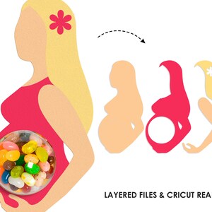 Pregnant Blonde Woman Candy Dome Holder svg, baby shower favor, DIY, Mother's Day ornament, mommy to be, crafts, svg, png, Instant Download