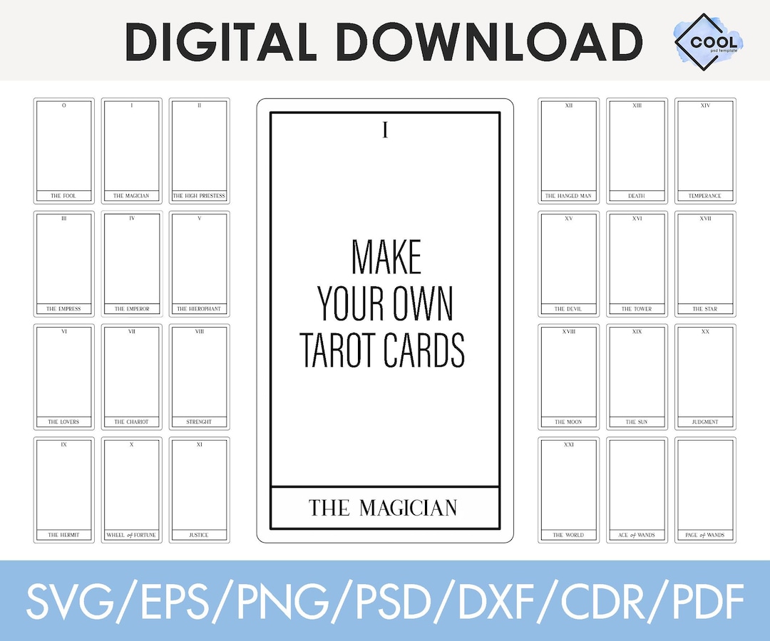 tarot-cards-template-with-blank-middle-custom-diy-editable-svg-png-cricut-glowforge-silhouette-instant-download-etsy for Blank Card Template Free Printable Tarot Cards Template With Blank Middle, Custom, Diy, Editable, Svg, Png, Cricut, Glowforge, Silhouette, Instant Download - Etsy for Blank Card Template Free Printable
