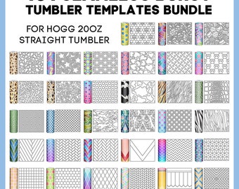 BUNDLE, 20oz Hogg Straight tumbler tape template, Burst Tumbler SVG, Seamless Design, Double Sided Tape, 20 oz, Full Wrap, Instant Download