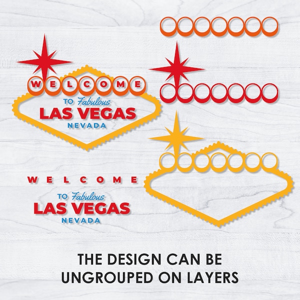 Editable Las Vegas sign svg blank template, cut file, png, transparent, vector, clipart, custom, Cricut, instant download, Commercial Use