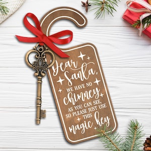 3 Magic Santa's Key door hanger SVG Bundle, laser cut file, Glowforge, Cricut, instant download
