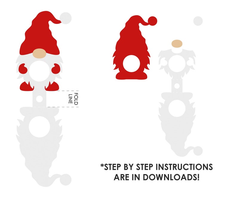 Christmas Gnome Lollipop Holder Svg DIY Christmas Favor | Etsy UK