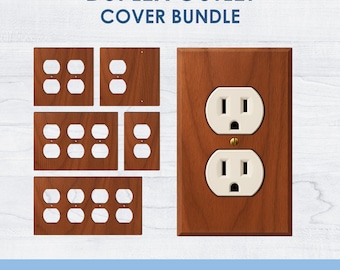5 Duplex Outlet Cover svg Template, Bundle, Outlet Blank Cover, Laser Cut File, Cricut, Instant Download