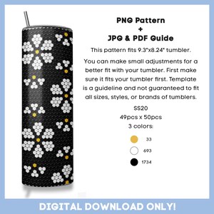 Pode incluir: Um padrão de download digital para um copo com um design geométrico em preto e branco com acentos amarelos. O padrão é de 49 peças por 50 peças e vem em três cores: amarelo, branco e preto. O padrão é para um copo de 9,3 polegadas por 8,24 polegadas.
