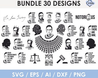 Ruth Bader Ginsburg I Dissent SVG png Vinyl Cut File for Cricut and Silhouette dxf svg jpg pdf