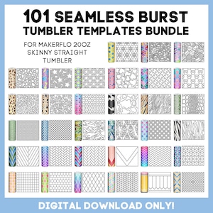 20oz Skinny Straight Makerflo, tumbler tape template, BUNDLE, Burst Tumbler SVG, Seamless Design, glitter, Full Wrap, Instant Download
