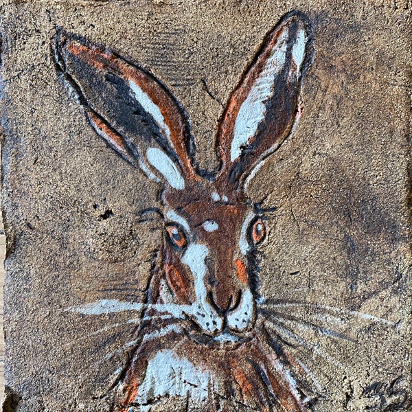 Hare Tile by Scottish artist Jill Szeiler