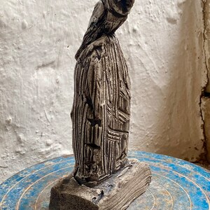 Owl on standing stone sculpture by Paul Szeiler image 3