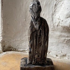 Owl on standing stone sculpture by Paul Szeiler image 9