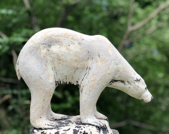 Polar Bear sculpture in ceramic by Paul Szeiler