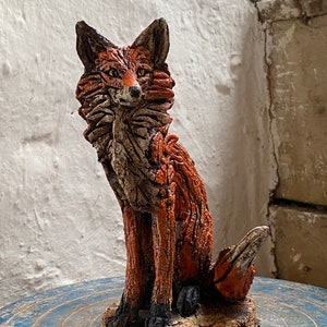 Fox sculpture in ceramic