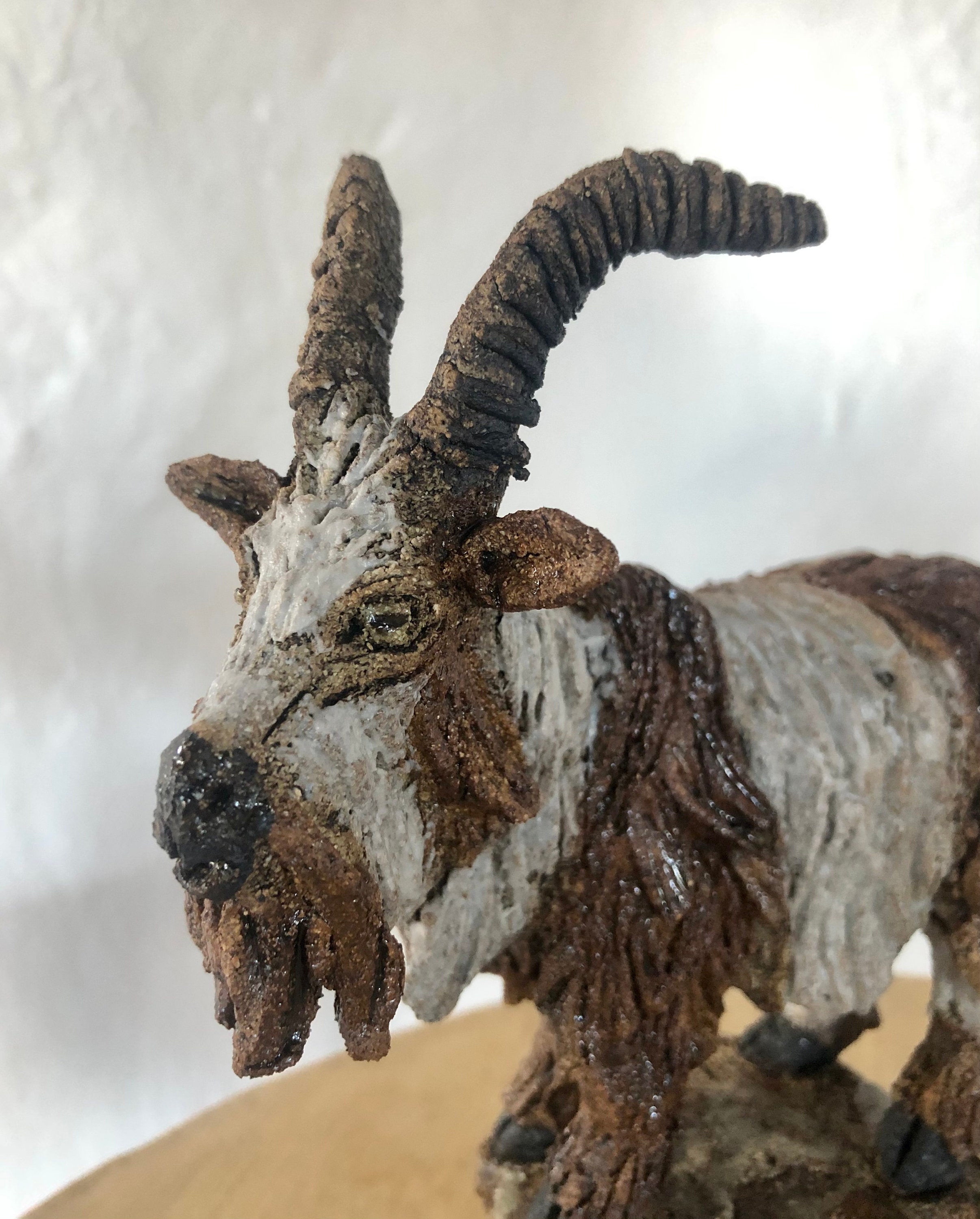 Wild Goat sculpture in ceramic by Paul Szeiler Etsy