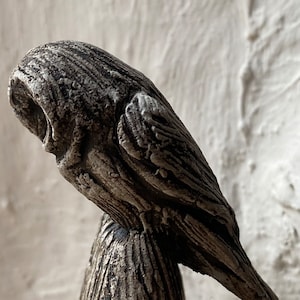 Owl on standing stone sculpture by Paul Szeiler image 4